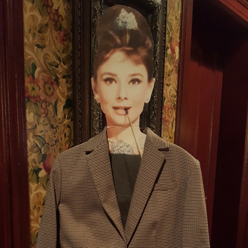 Houndstooth plaid blazer